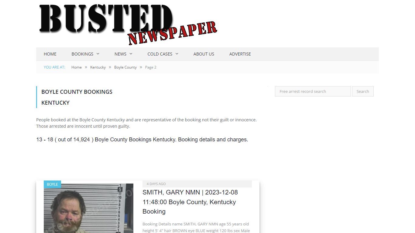 Boyle County, KY Mugshots - page 2 - BUSTED NEWSPAPER